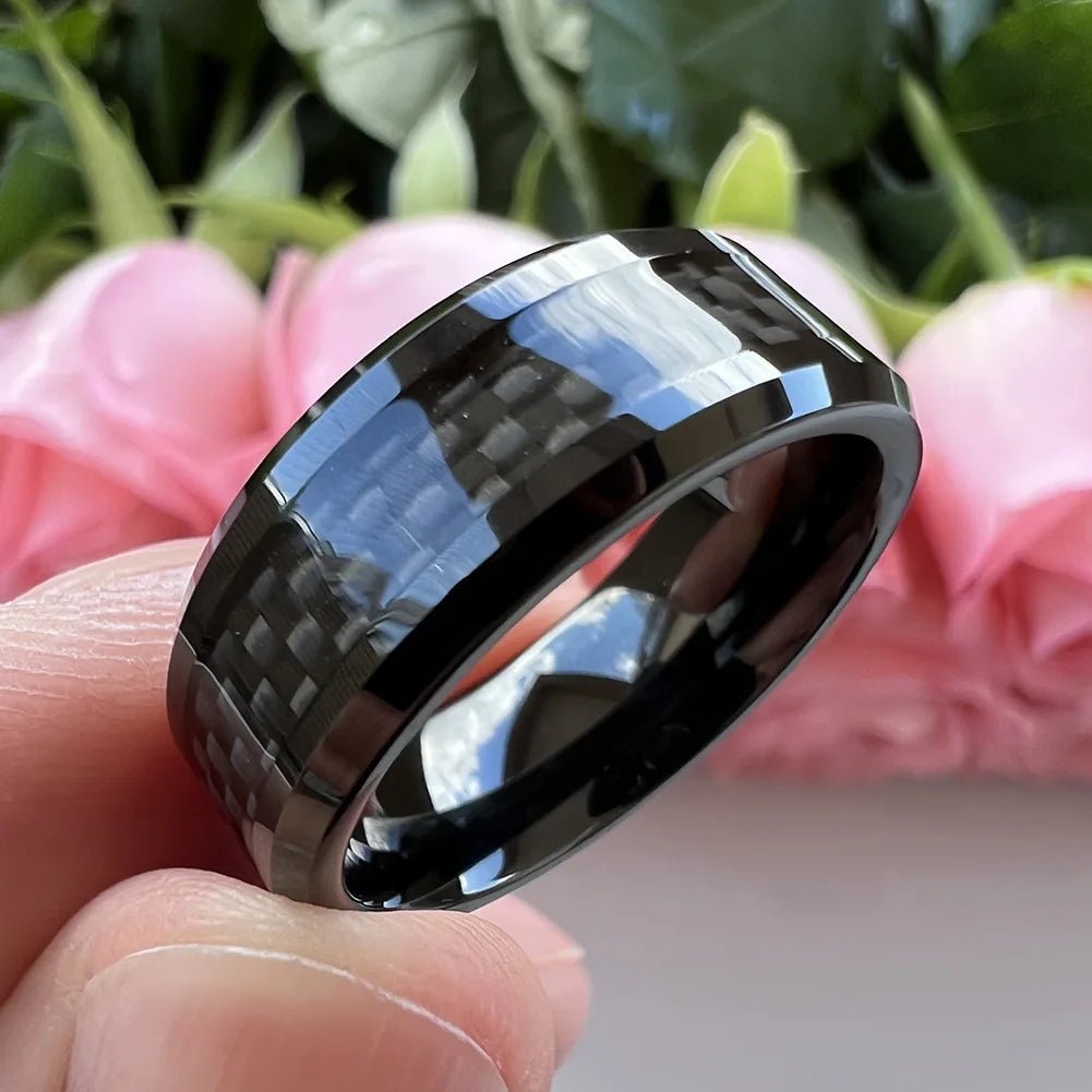 8mm Tungsten Steel Carbide Wedding Band for Men and Women - BritShade
