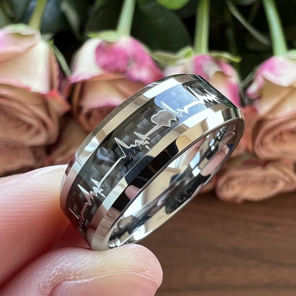 8mm Tungsten Steel Carbide Wedding Band for Men and Women - BritShade