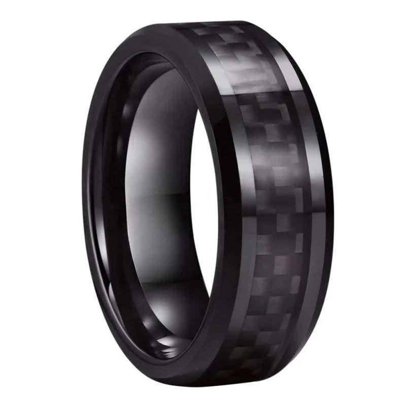 8mm Tungsten Steel Carbide Wedding Band for Men and Women - BritShade