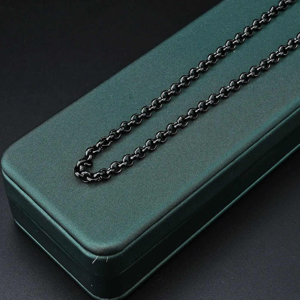 A bold black chain necklace crafted from premium stainless steel — perfect for men who value strength, confidence, and refined style. - BritShade