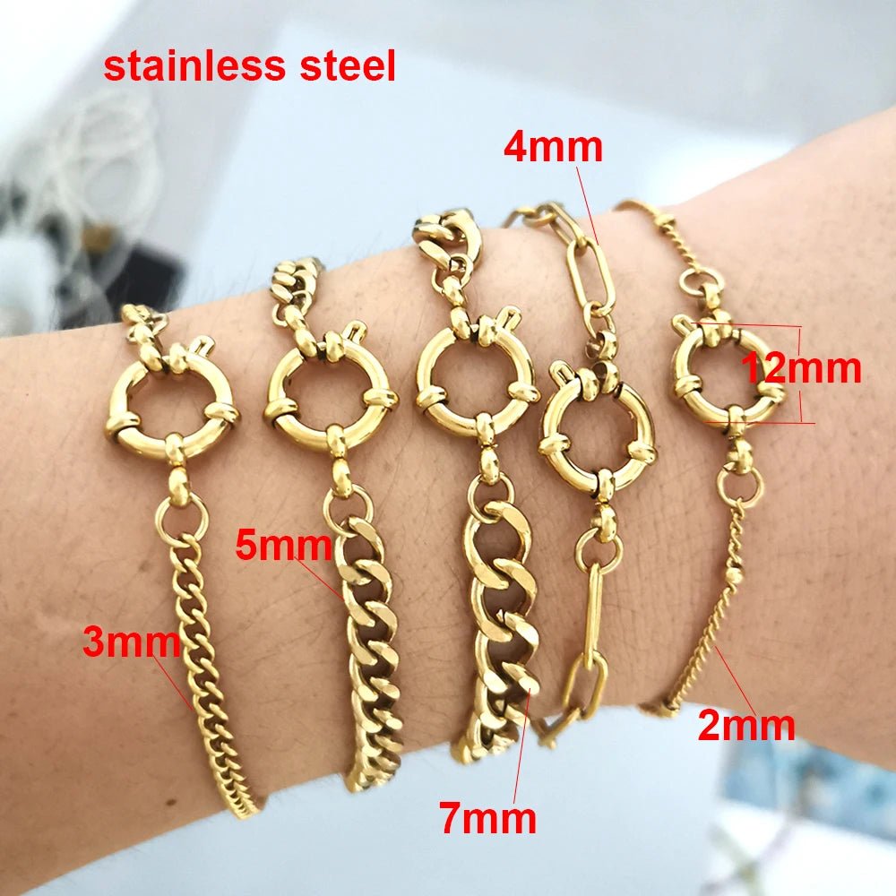 Anchor Clasp Bracelet for Women and Men, Stainless Steel Twisted Rope Chain - BritShade