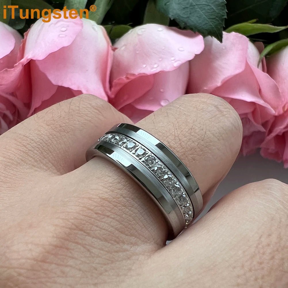 Black Onyx Tungsten Ring – Bold Elegance for Men - BritShade