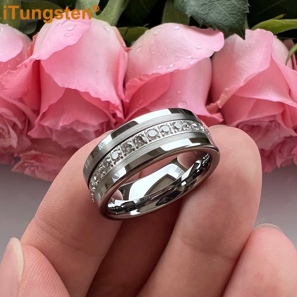 Black Onyx Tungsten Ring – Bold Elegance for Men - BritShade