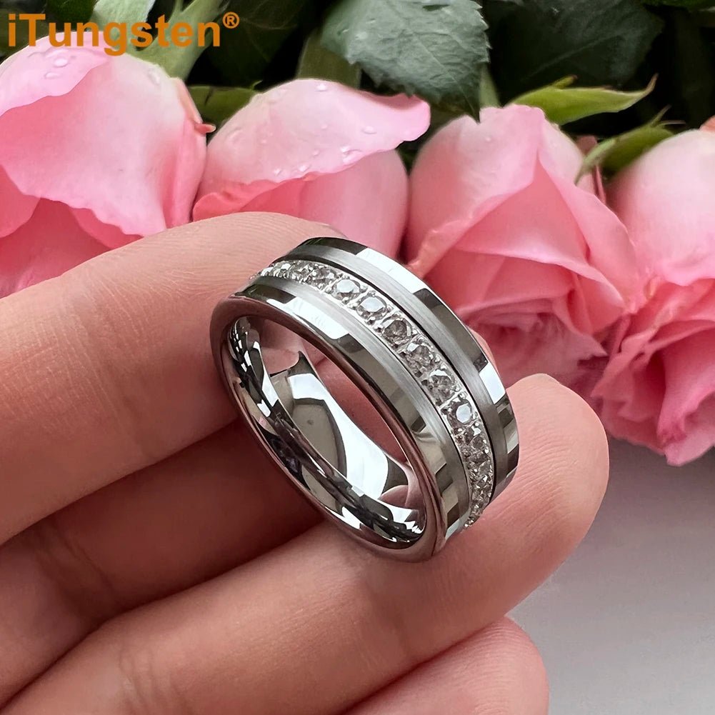 Black Onyx Tungsten Ring – Bold Elegance for Men - BritShade