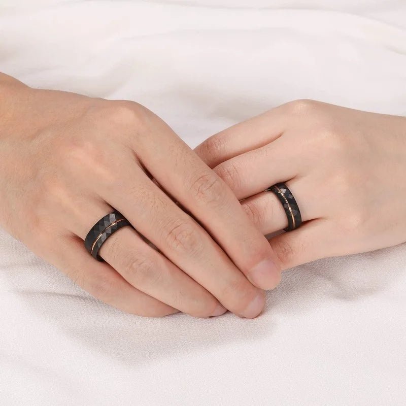 Black Rings, Thin, Luxury Ring, Comfort Fit - BritShade