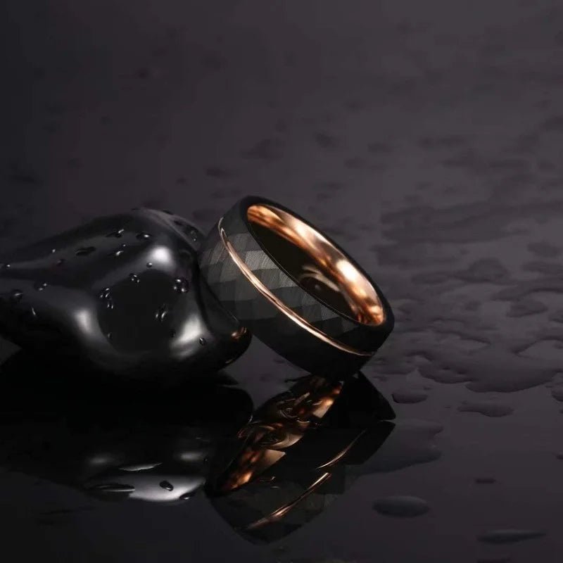 Black Rings, Thin, Luxury Ring, Comfort Fit - BritShade