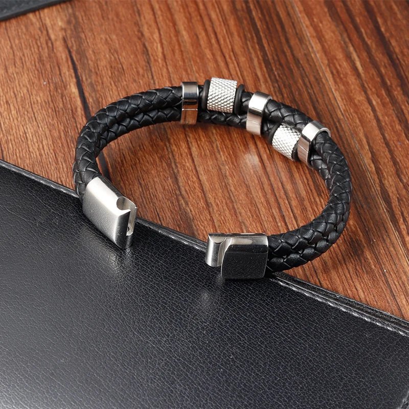 Braided rope bracelet with pendant for men - BritShade