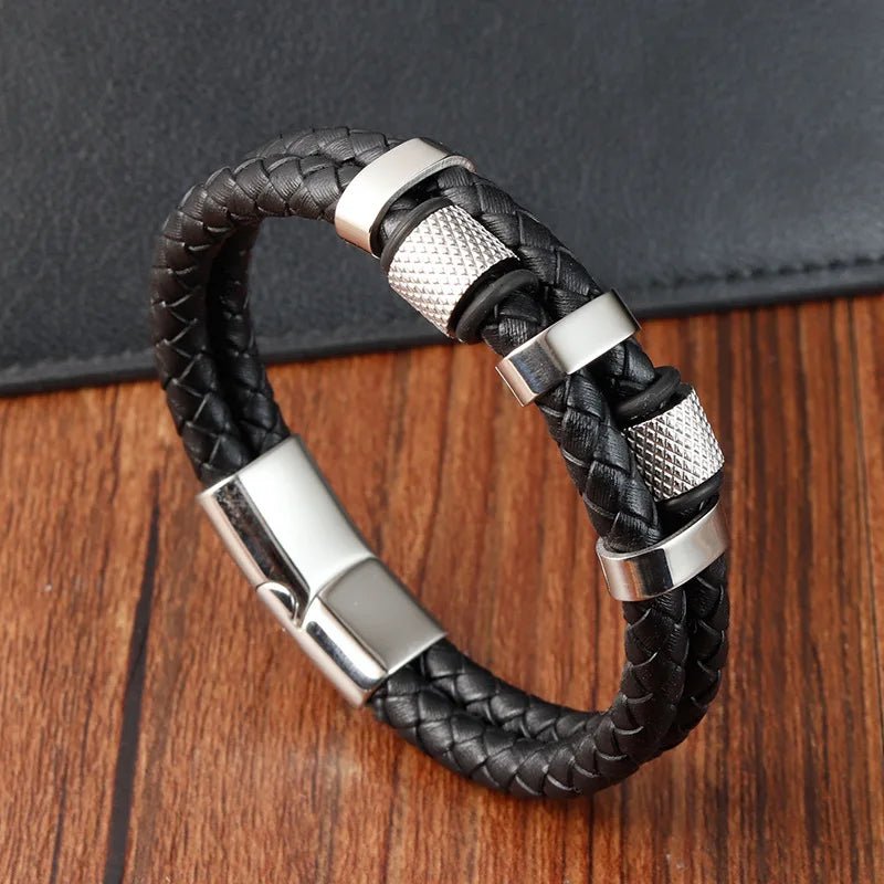 Braided rope bracelet with pendant for men - BritShade