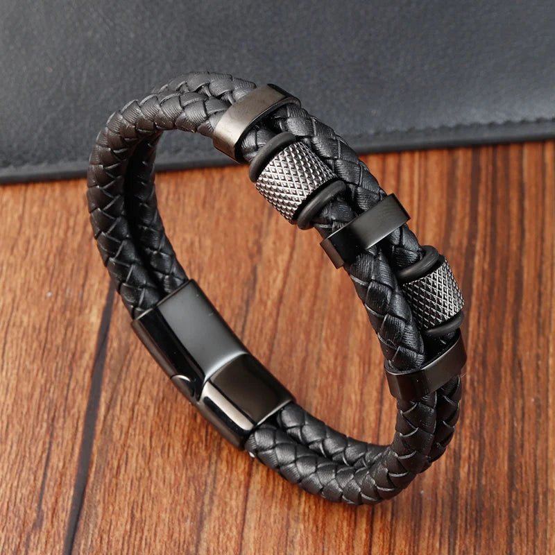 Braided rope bracelet with pendant for men - BritShade
