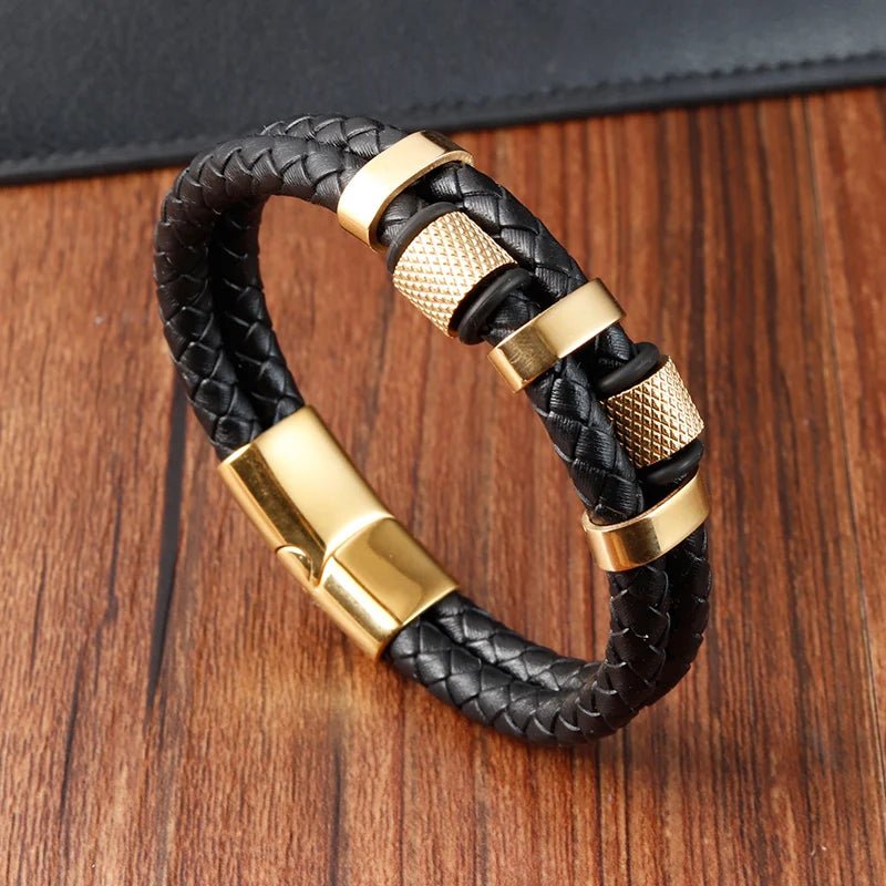 Braided rope bracelet with pendant for men - BritShade