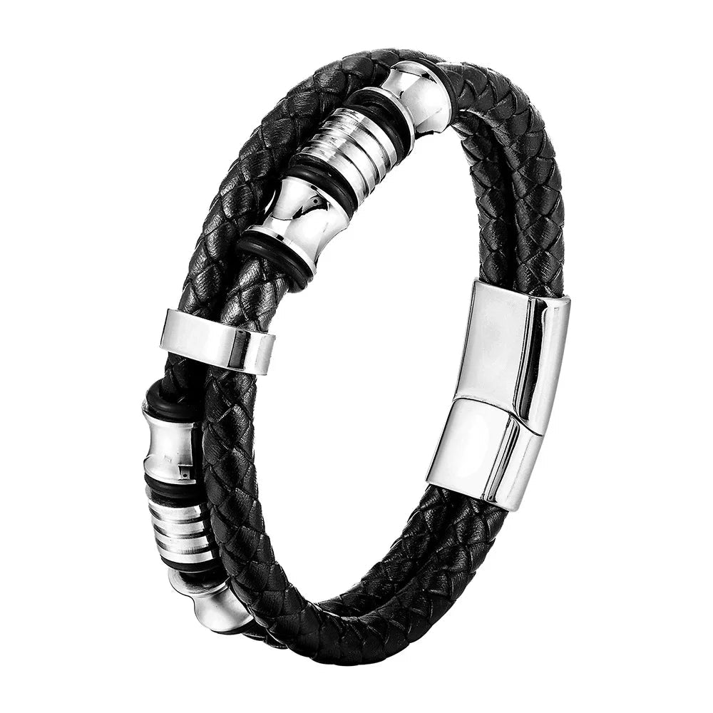 Braided rope bracelet with pendant for men - BritShade