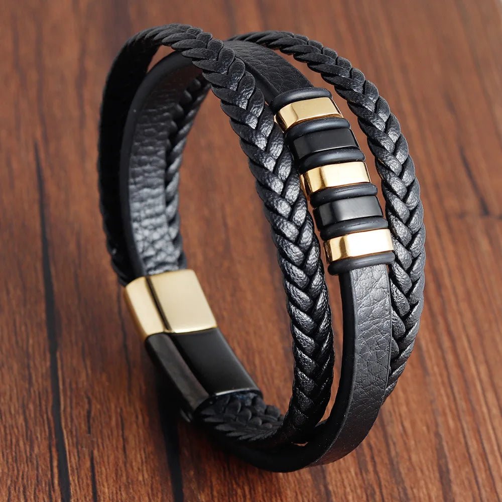 Braided rope bracelet with pendant for men - BritShade