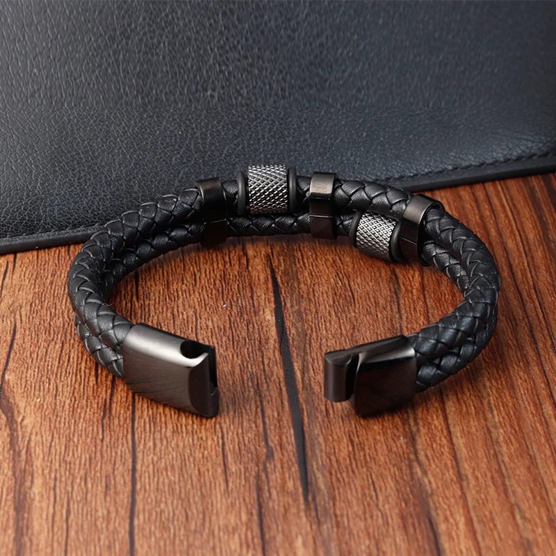 Braided rope bracelet with pendant for men - BritShade