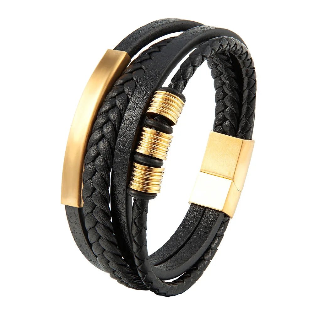 Braided rope bracelet with pendant for men - BritShade