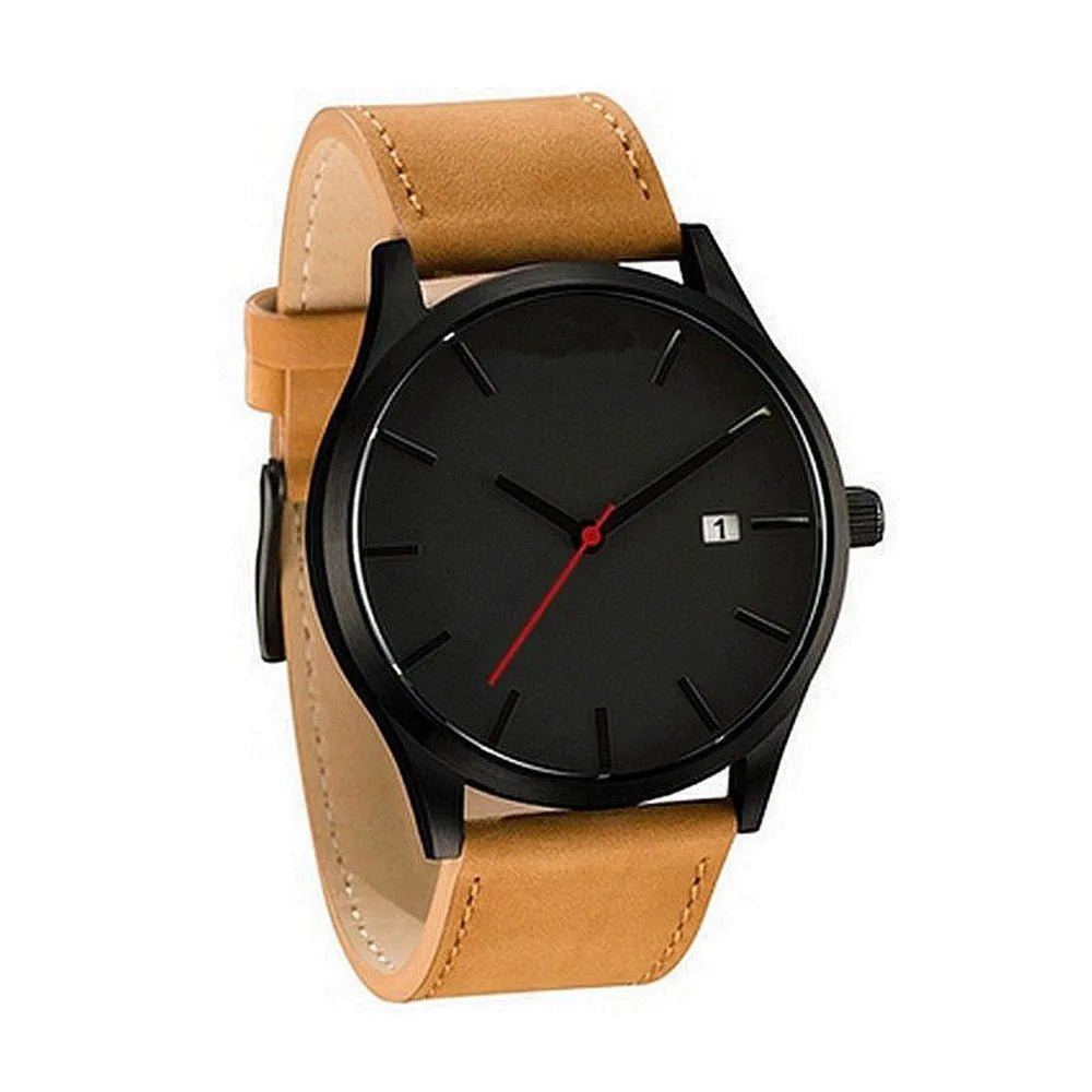 Couple Fashion Leather Band Quartz Watch – Elegant Business Style - BritShade