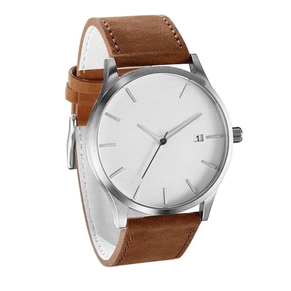 Couple Fashion Leather Band Quartz Watch – Elegant Business Style - BritShade