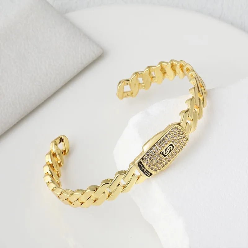 Diamond filled ring, unisex ring bracelet - BritShade