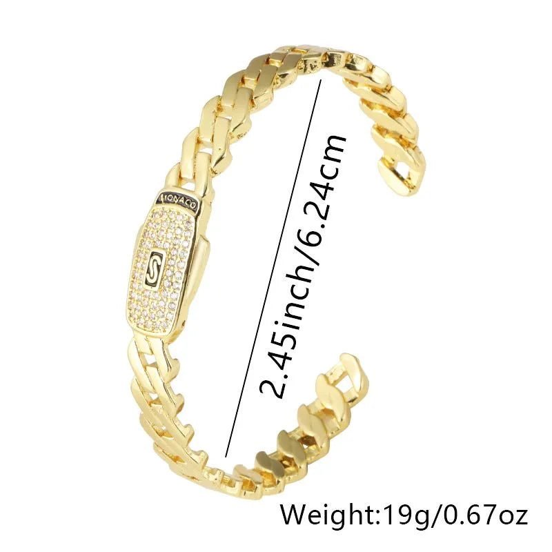 Diamond filled ring, unisex ring bracelet - BritShade