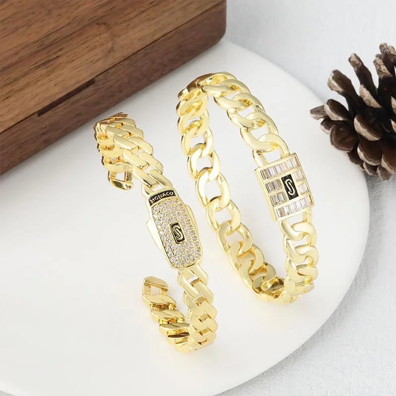 Diamond filled ring, unisex ring bracelet - BritShade