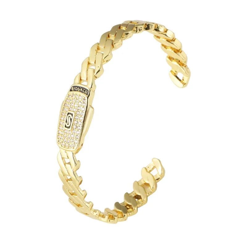 Diamond filled ring, unisex ring bracelet - BritShade