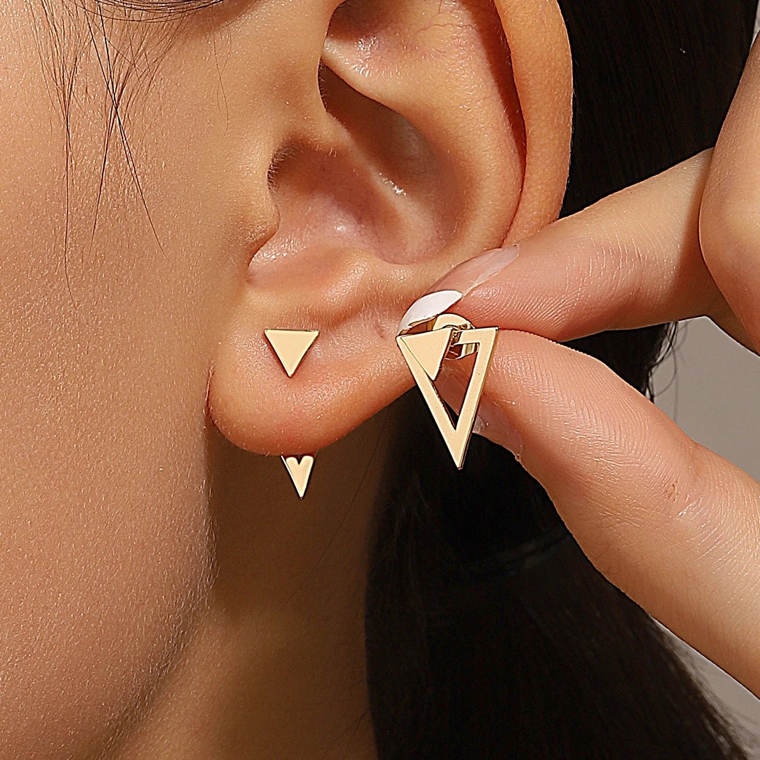 Earrings with detachable triangles - BritShade