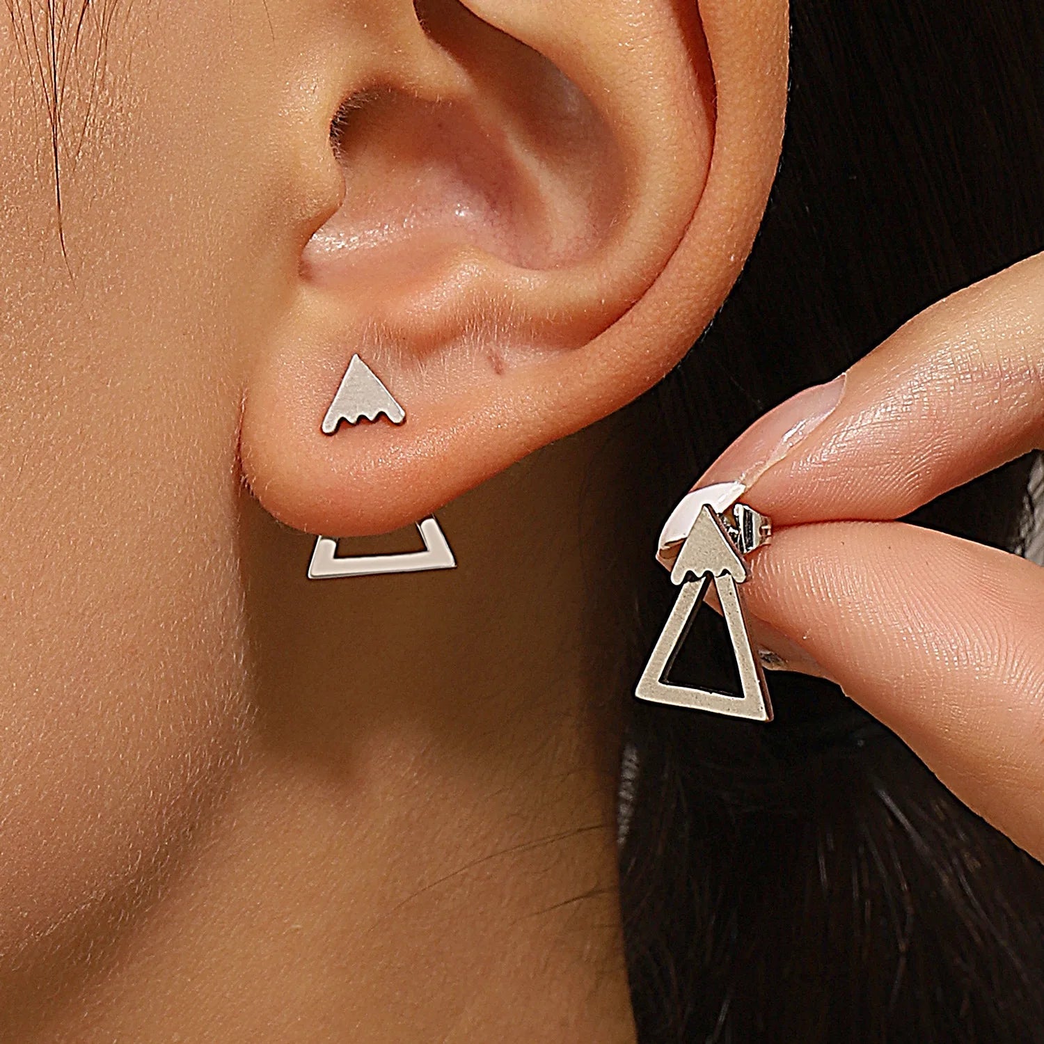 Earrings with detachable triangles - BritShade