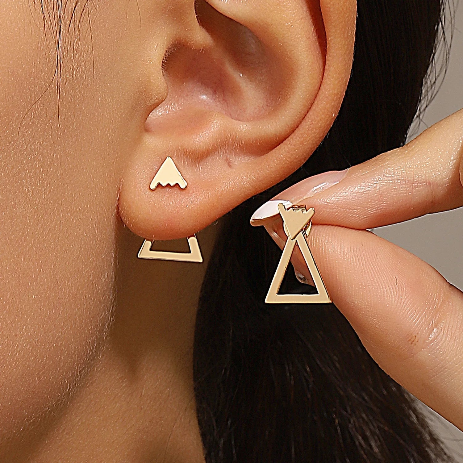 Earrings with detachable triangles - BritShade