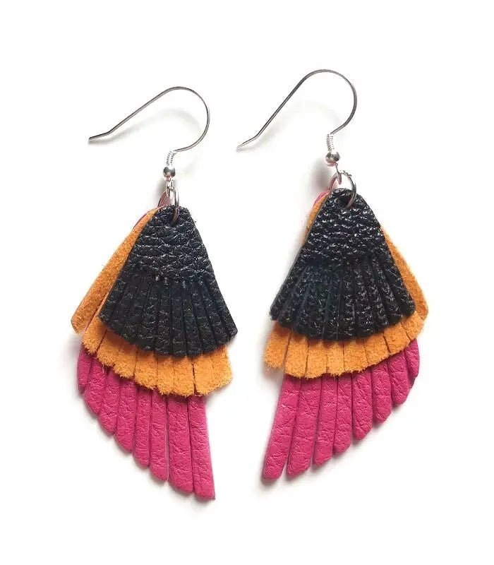 Genuine leather earrings for women - BritShade