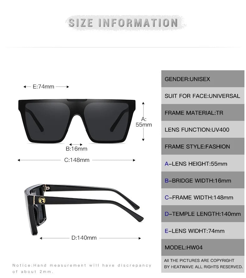HEAT WAVE HW04 – Luxury One - Piece Fashion Sunglasses - BritShade