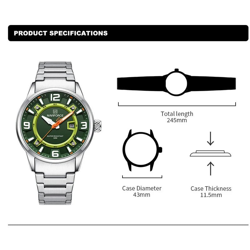 Luxury Luminous Calendar Quartz Men's Watch Waterproof Wristwatch Male Clock Relogio Masculino 2026 - BritShade