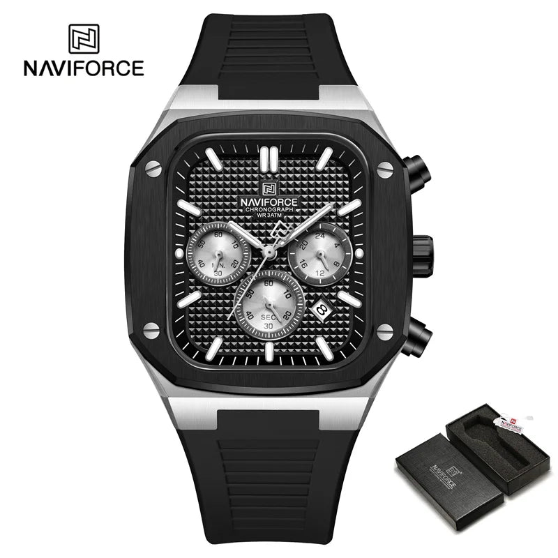 Luxury Men Watches Fashion Casual Waterproof Date Quartz Wristwatches Silicone Strap Luminous Clock - BritShade