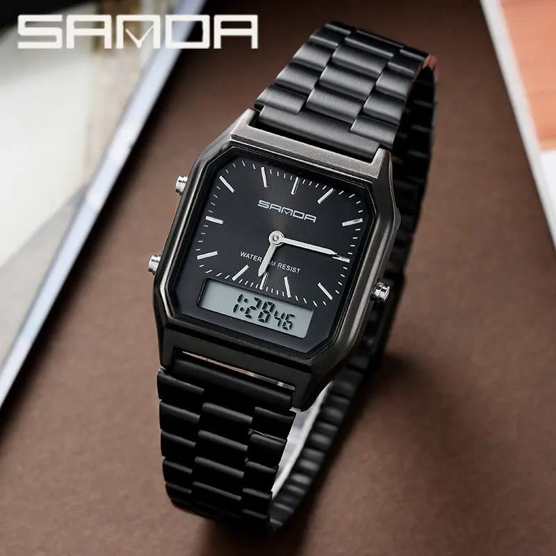 Luxury Men's Style LED Digital Dual Display Unisex Waterproof Sport Quartz Watches - BritShade