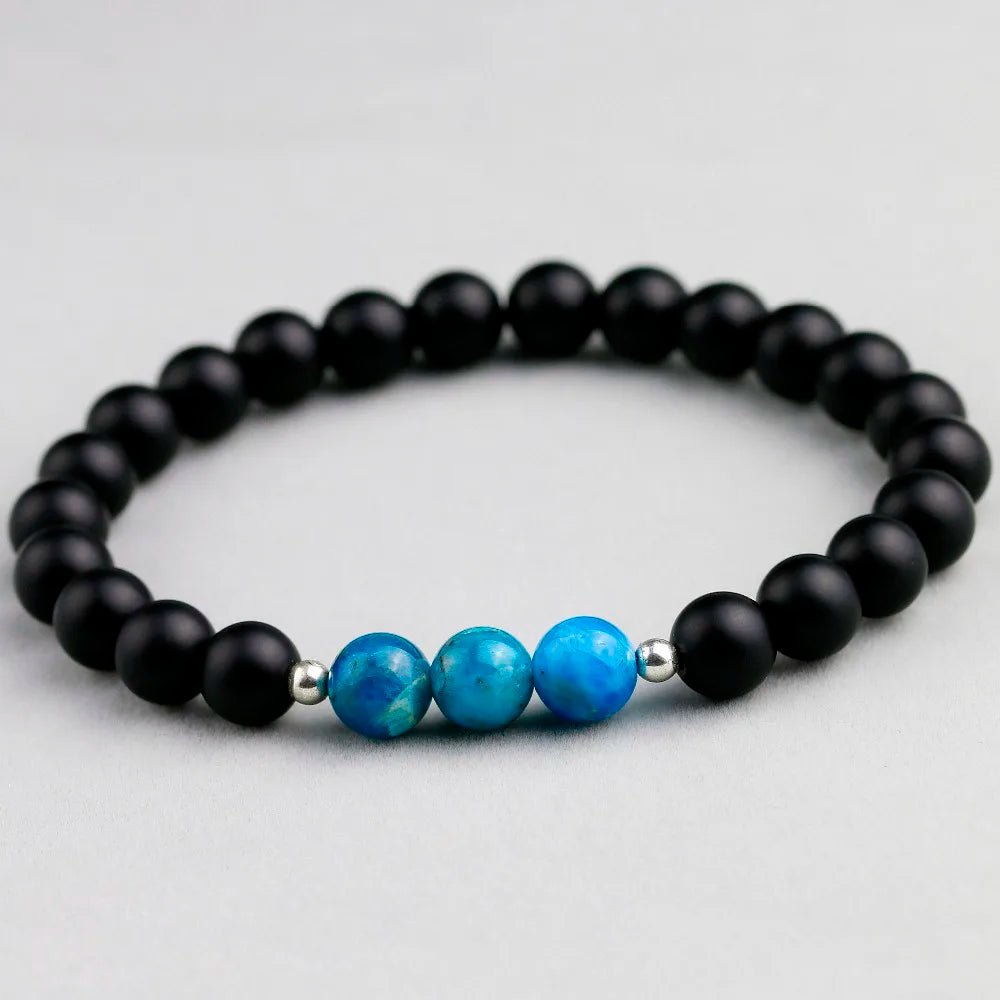 Matte Black Healing White Howlite Stone Mala Meditation Bracelet - BritShade