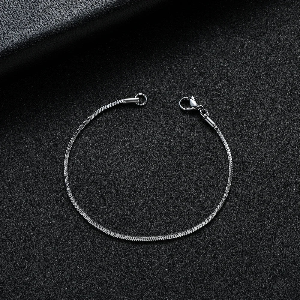 New Arrival 2mm 925 Silver Bracelet, Punk Jewelry 16 - 23cm - BritShade