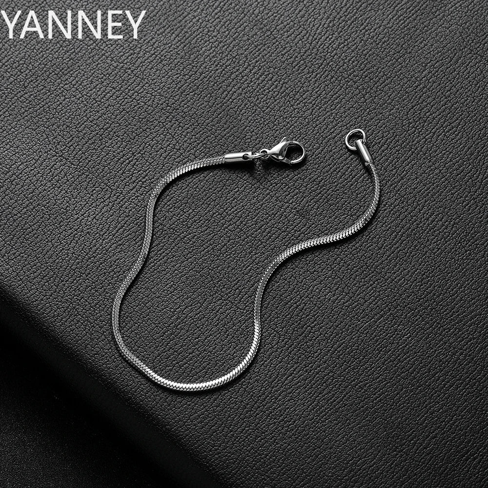 New Arrival 2mm 925 Silver Bracelet, Punk Jewelry 16 - 23cm - BritShade