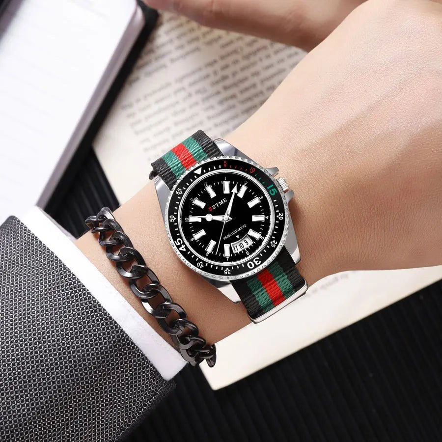 New Luxury Simple Nylon Strap Men's Watch Night Light Quartz Watch - BritShade