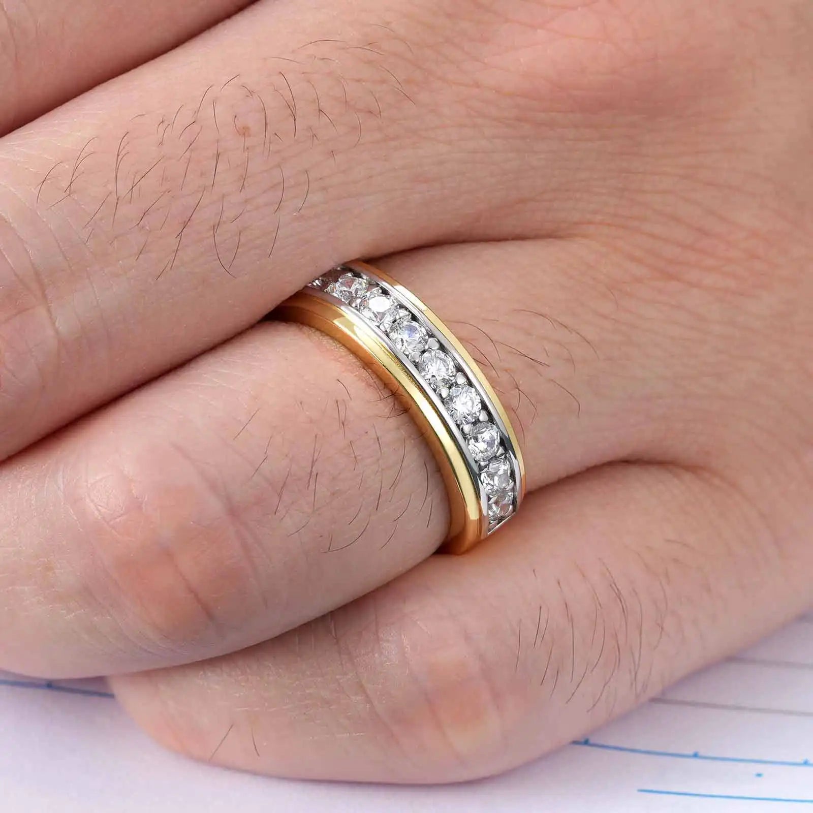 Newshe 925 silver men's wedding rings - BritShade