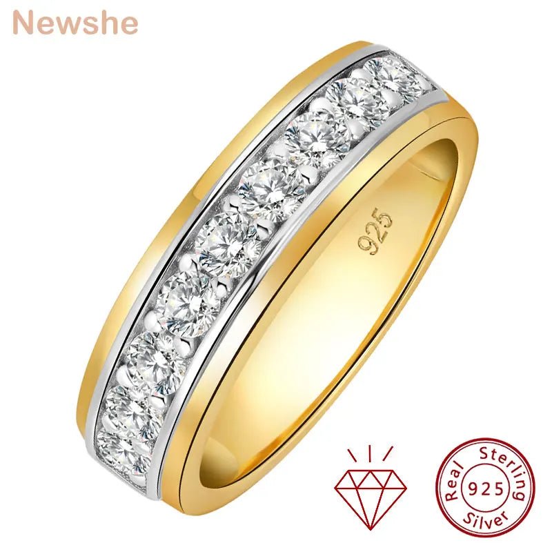 Newshe 925 silver men's wedding rings - BritShade