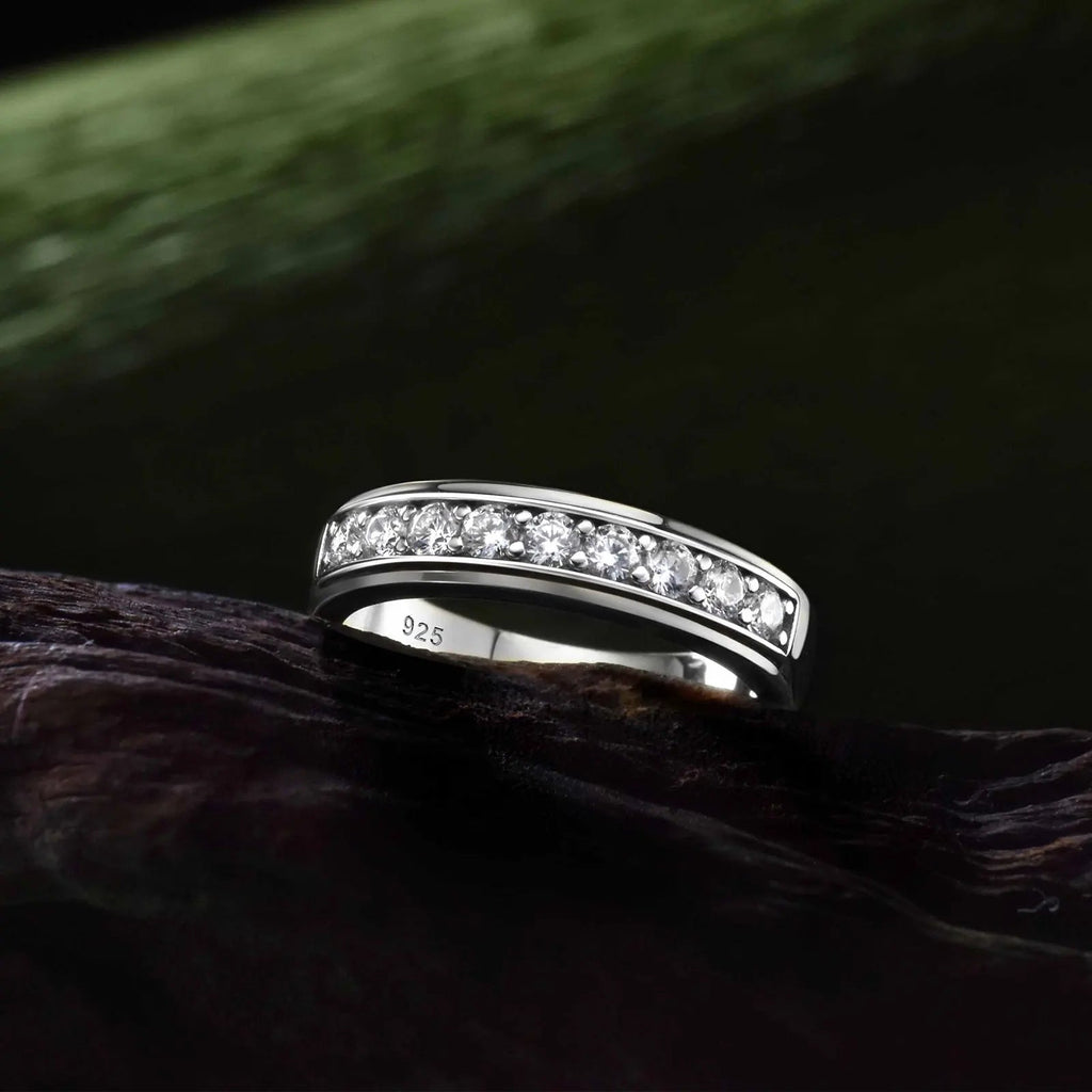 Newshe 925 silver men's wedding rings - BritShade