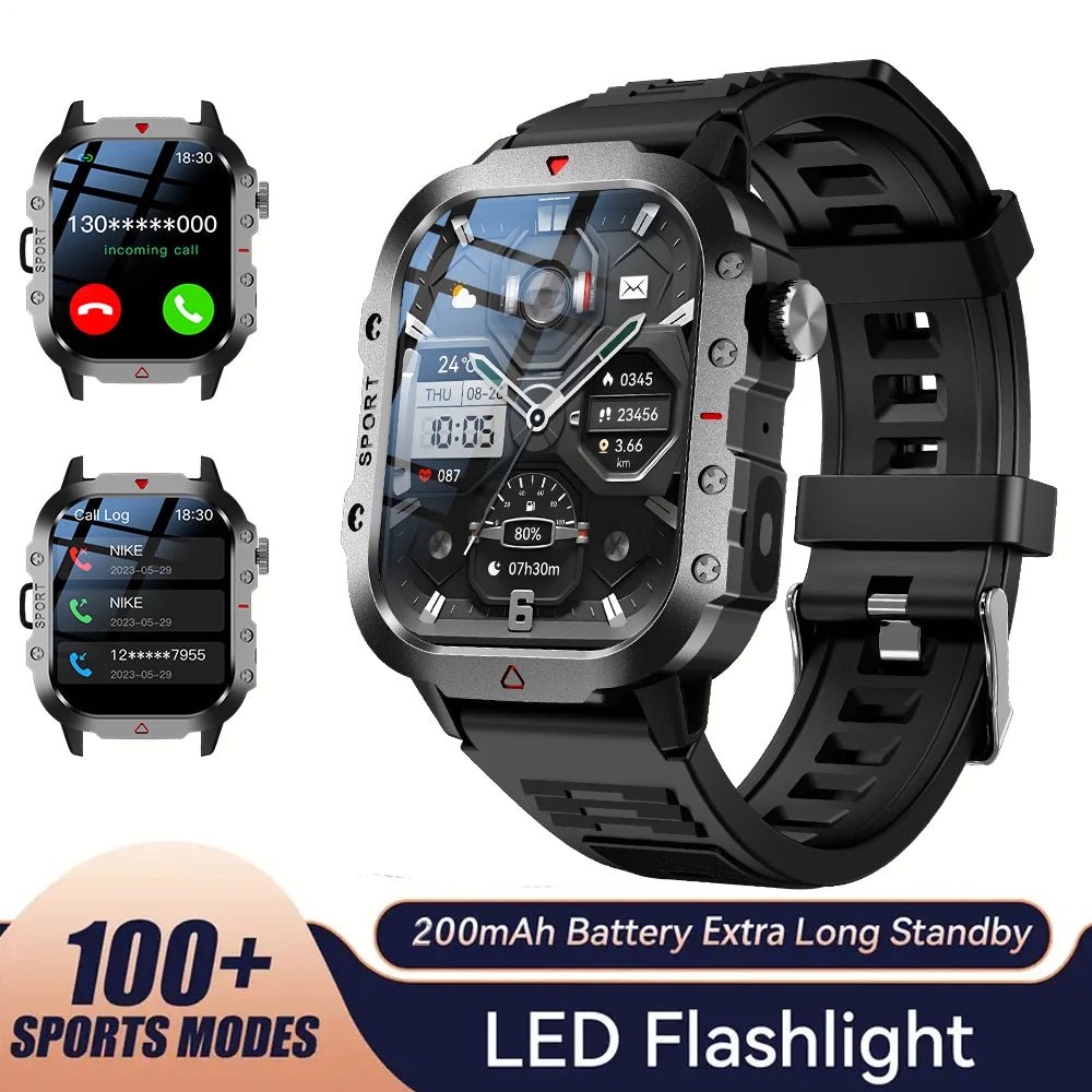Outdoor Sports Smart Watch 2.01 inch HD Screen LED Flashlight Bluetooth Talking Smart Watch - BritShade
