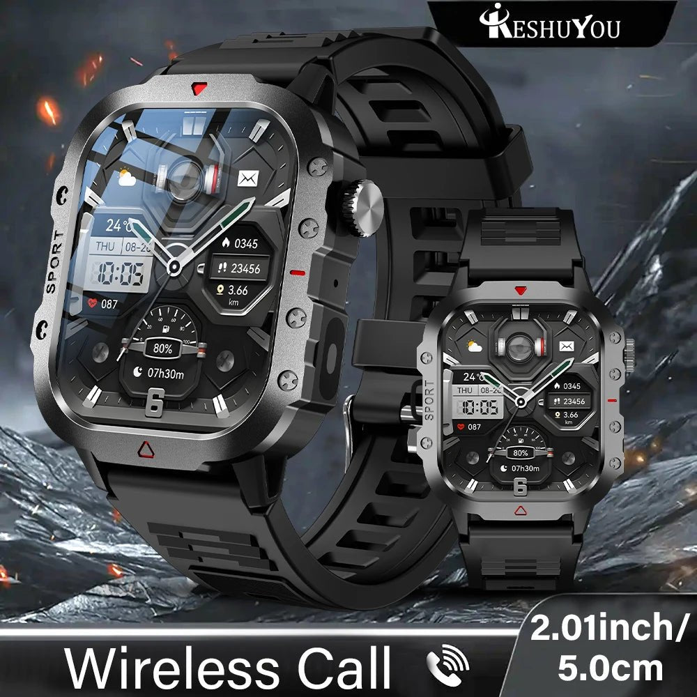 Outdoor Sports Smart Watch 2.01 inch HD Screen LED Flashlight Bluetooth Talking Smart Watch - BritShade