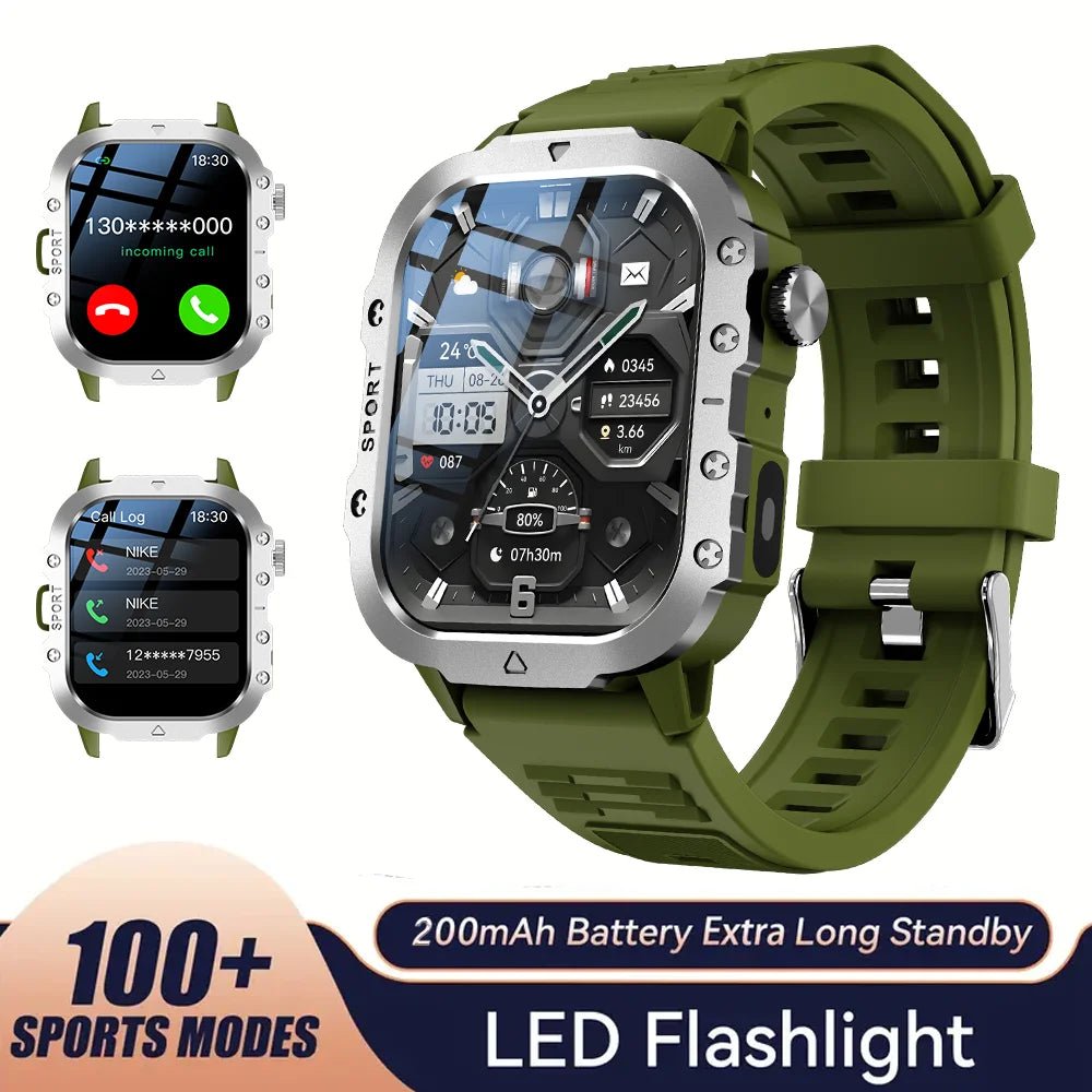 Outdoor Sports Smart Watch 2.01 inch HD Screen LED Flashlight Bluetooth Talking Smart Watch - BritShade