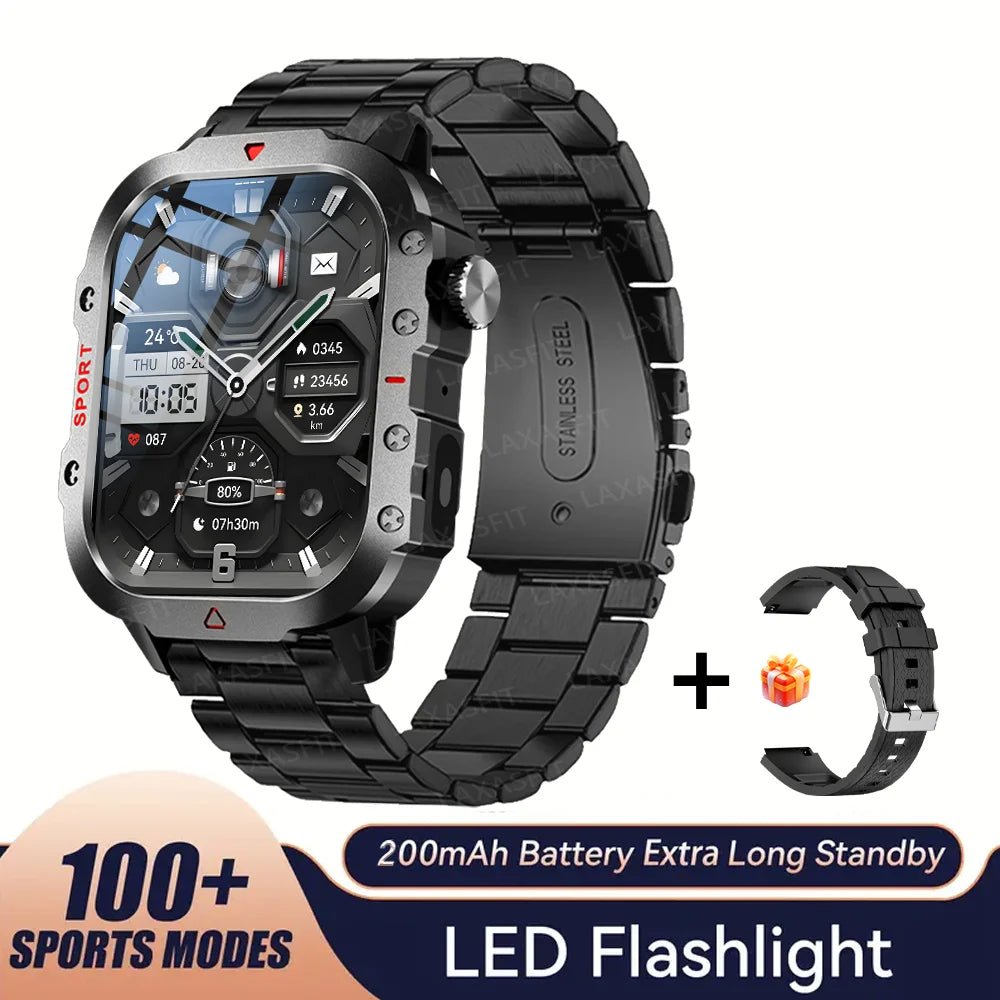 Outdoor Sports Smart Watch 2.01 inch HD Screen LED Flashlight Bluetooth Talking Smart Watch - BritShade