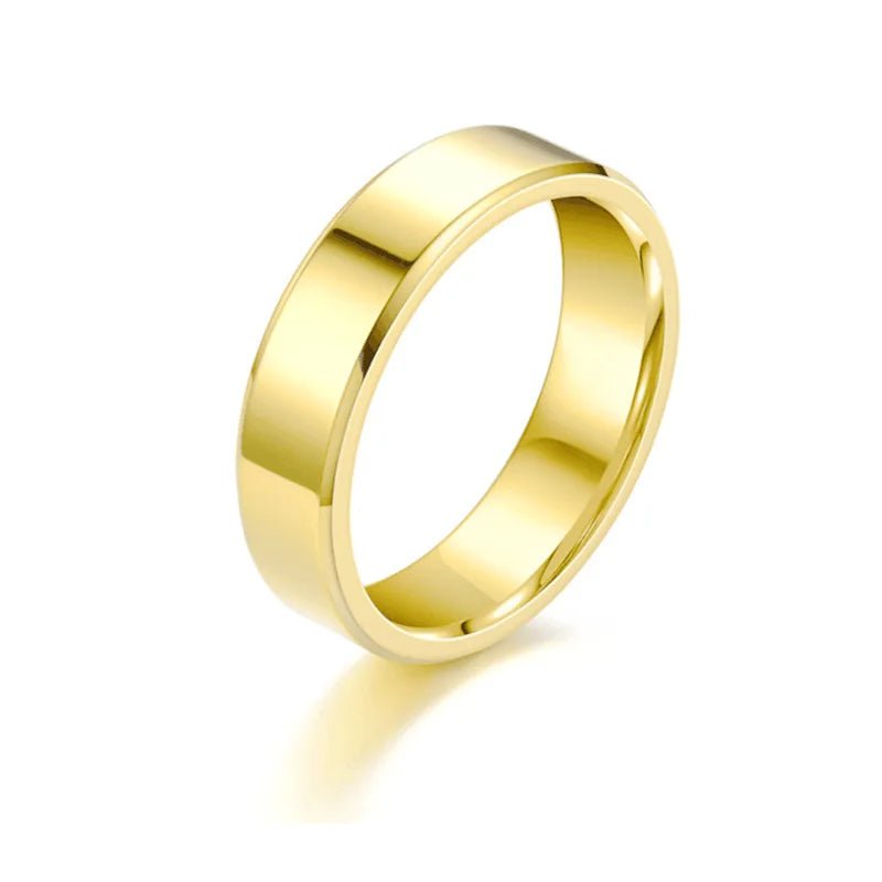 Plain Stainless Steel Couple Rings, Gold - BritShade