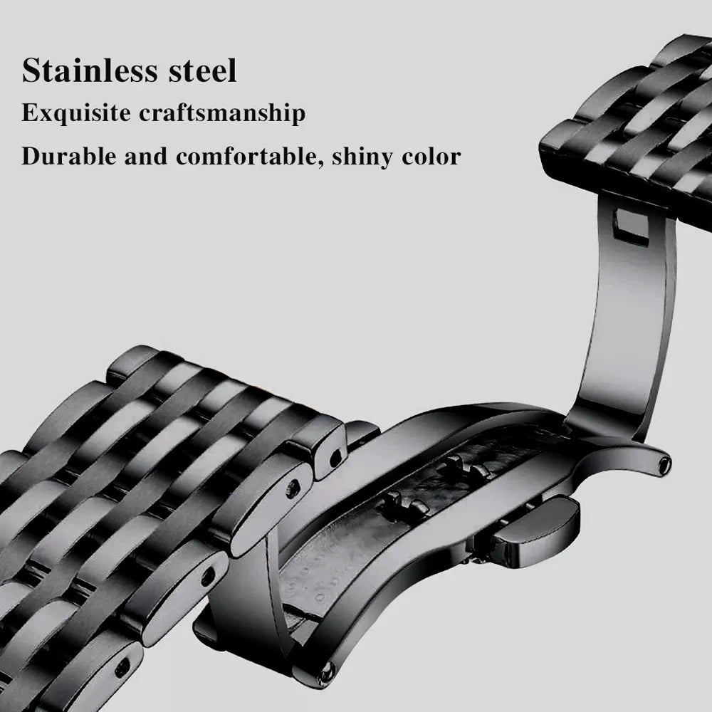 POEDAGAR Luxury Men's Watch Stainless Steel Date Week Display Waterproof Luminous Quartz Wristwatch for Men - BritShade