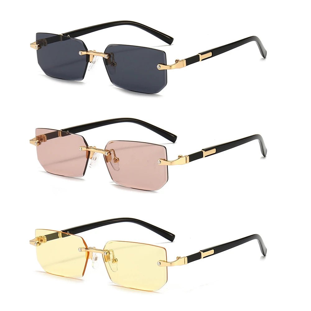 Rimless Sunglasses Rectangle Fashion - BritShade