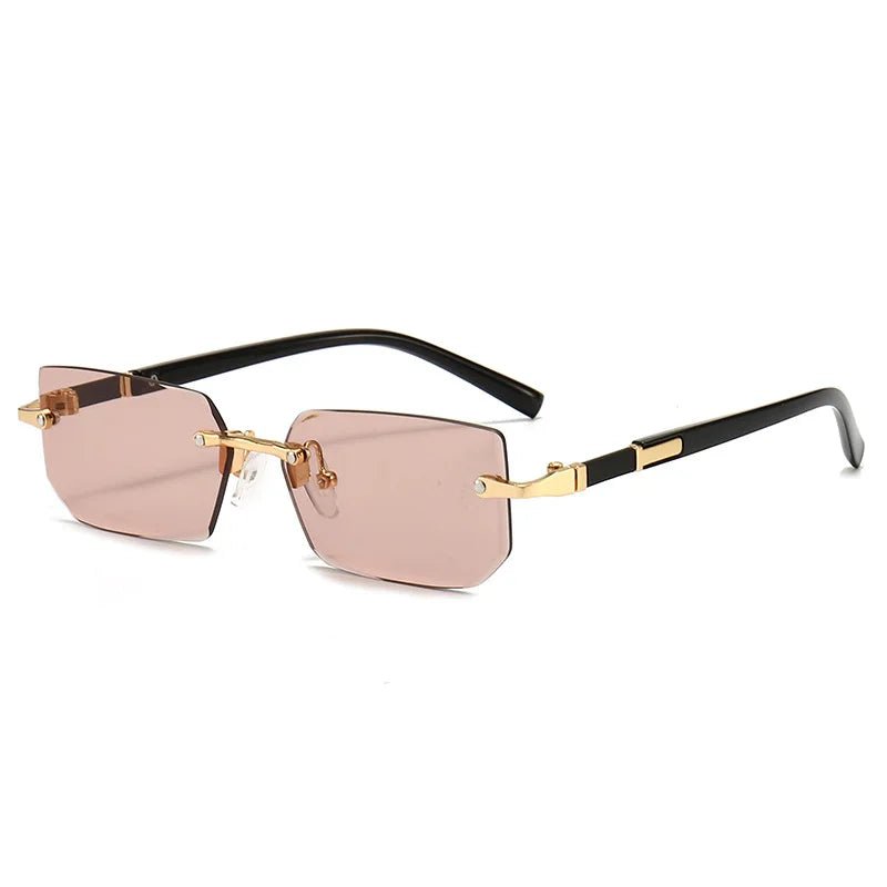 Rimless Sunglasses Rectangle Fashion - BritShade