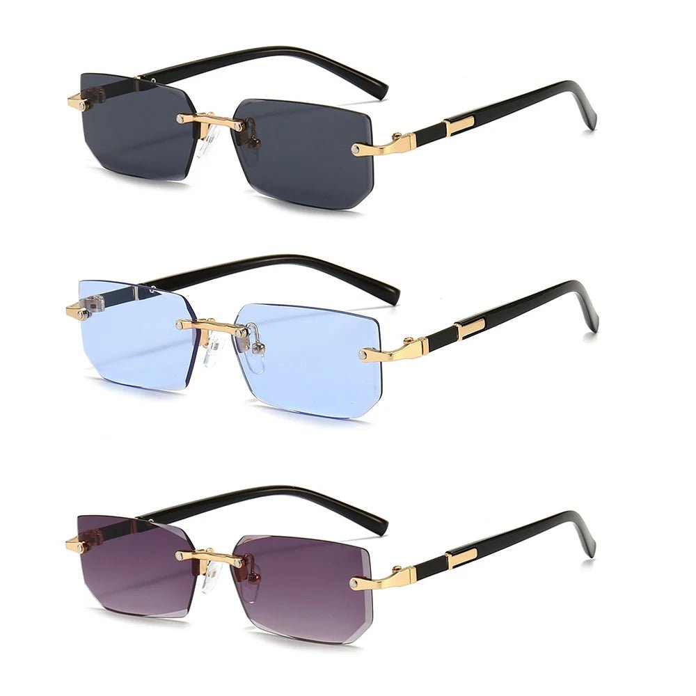 Rimless Sunglasses Rectangle Fashion - BritShade