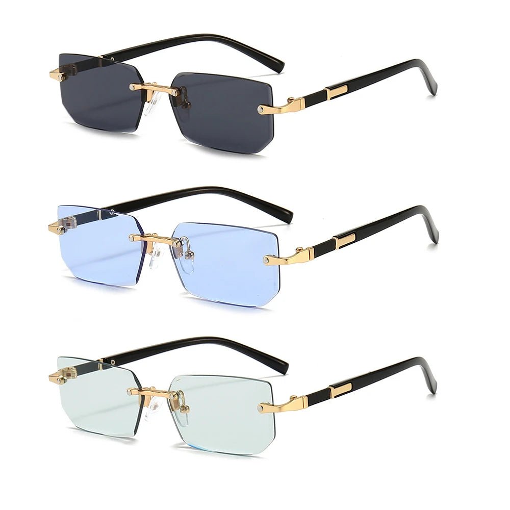 Rimless Sunglasses Rectangle Fashion - BritShade