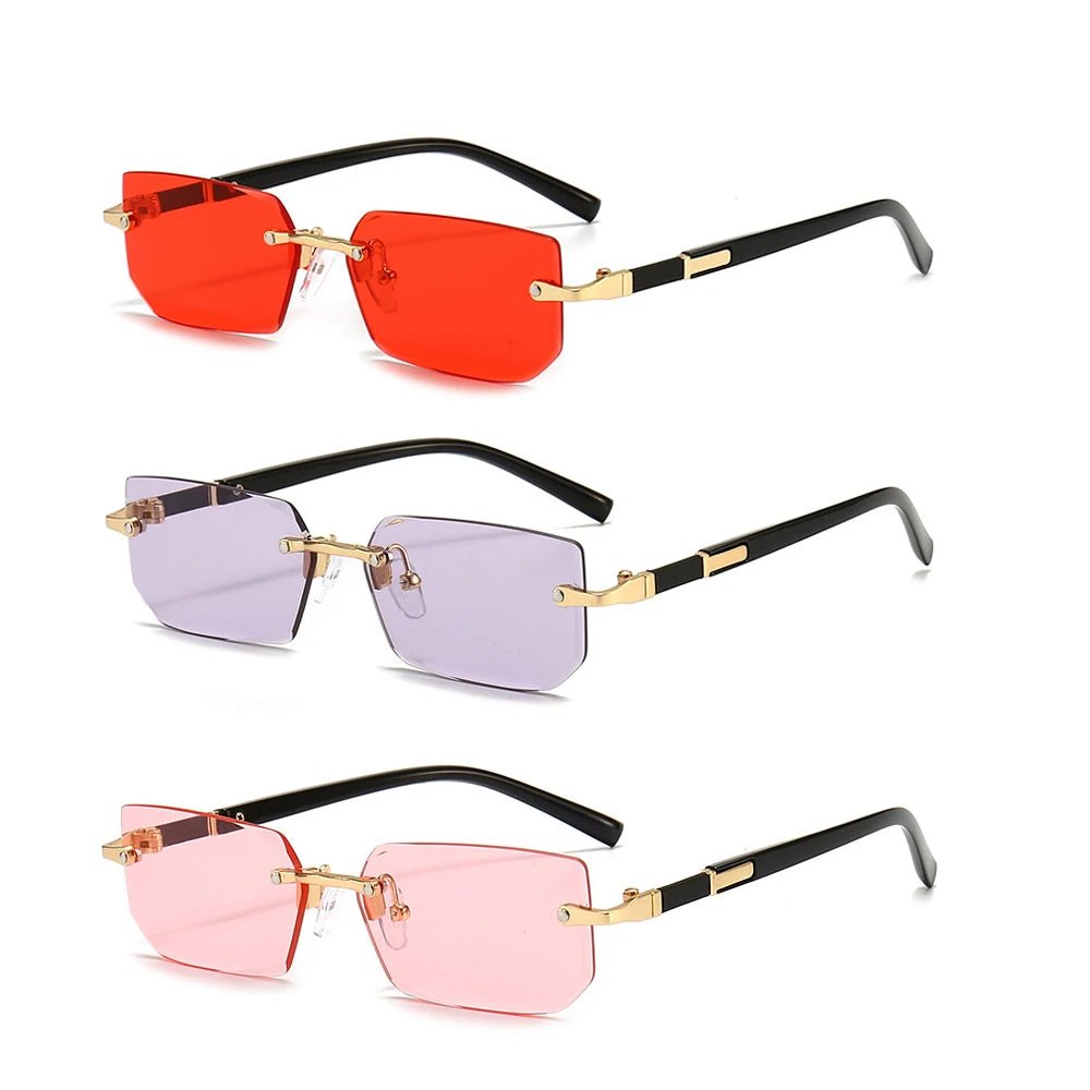 Rimless Sunglasses Rectangle Fashion - BritShade
